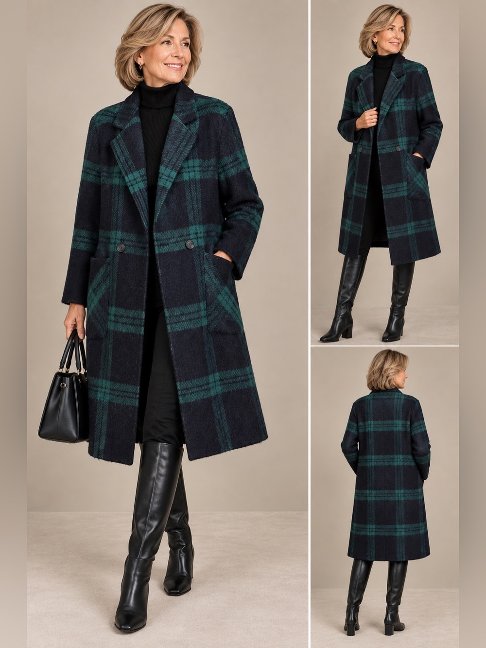 Bergdorf Goodman Plaid Wool Coat